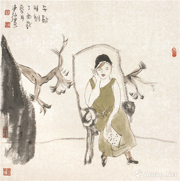 荣宝斋画院教授,著名画家易峰先生在展览现场谈到"李净弘先生的画作