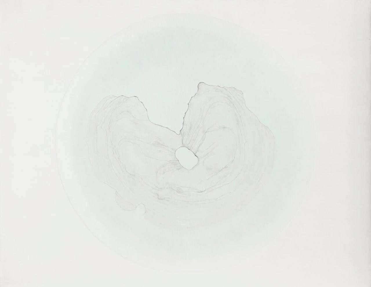 朱昱,《茶渍 t21》, 2013,布面油画,140 x 180 cm