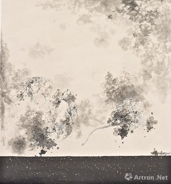 张卫作品 致秋天之3 纸本水墨 58×53cm 2012年