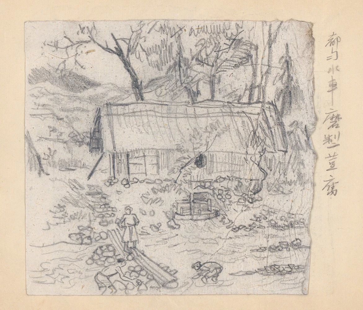 都匀水车磨制豆腐,16.5×17cm