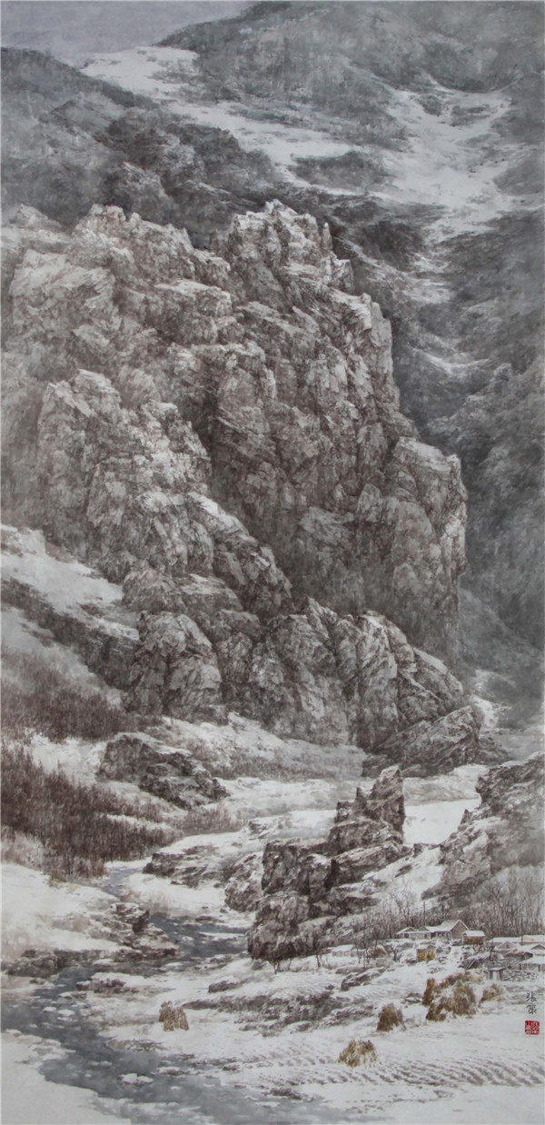 张策《春醒》170cm×80cm 纸本设色 2019