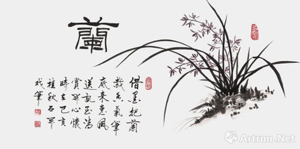 当代名家画梅兰竹菊四君子,古稀高龄画家石开真迹赏析