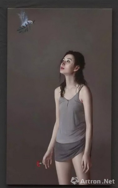 李贵君,《福音》,布面油画,142x85cm,2015