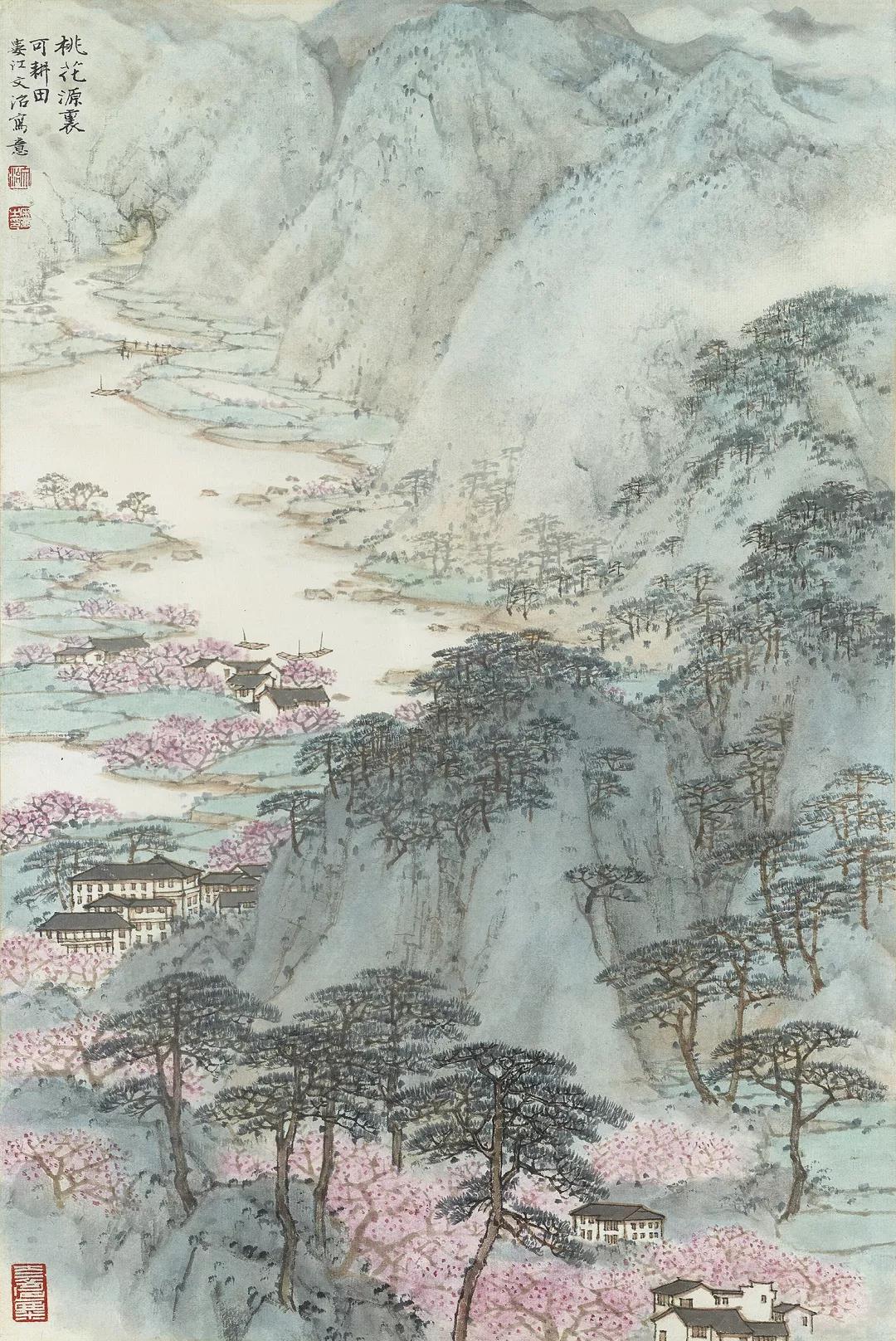 宋文治 桃花源里可耕田 60×40cm