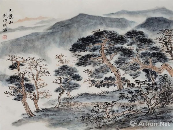 刘成侃 《天龙山》 45×33cm 纸本设色 2019年