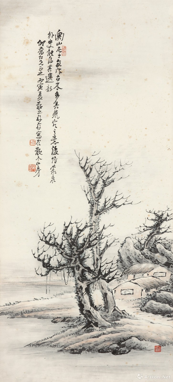 5cm 水墨纸本  立轴  132×32cm 出版  《云在青天——林散之圆霖书画