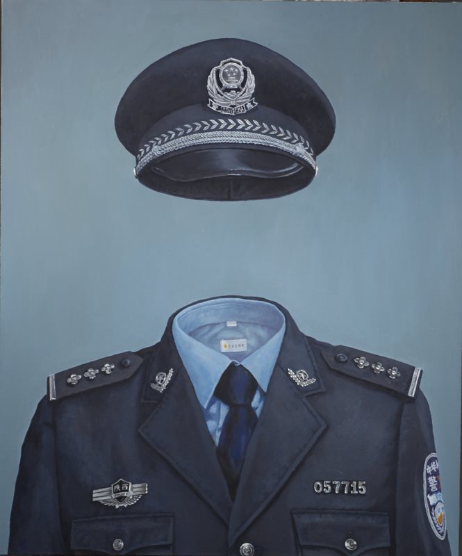 《以貌取人系列-警察李春亮》  马东利 60x50cm 2009年 布面油画