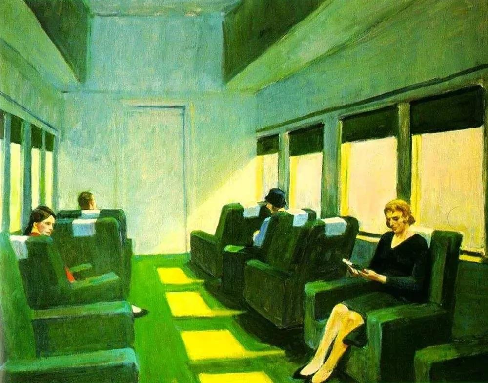 爱德华·霍珀《椅车》(chair car,1965)