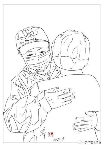 尹干钢笔画(九)||向战斗在抗疫前线的白衣战士致敬