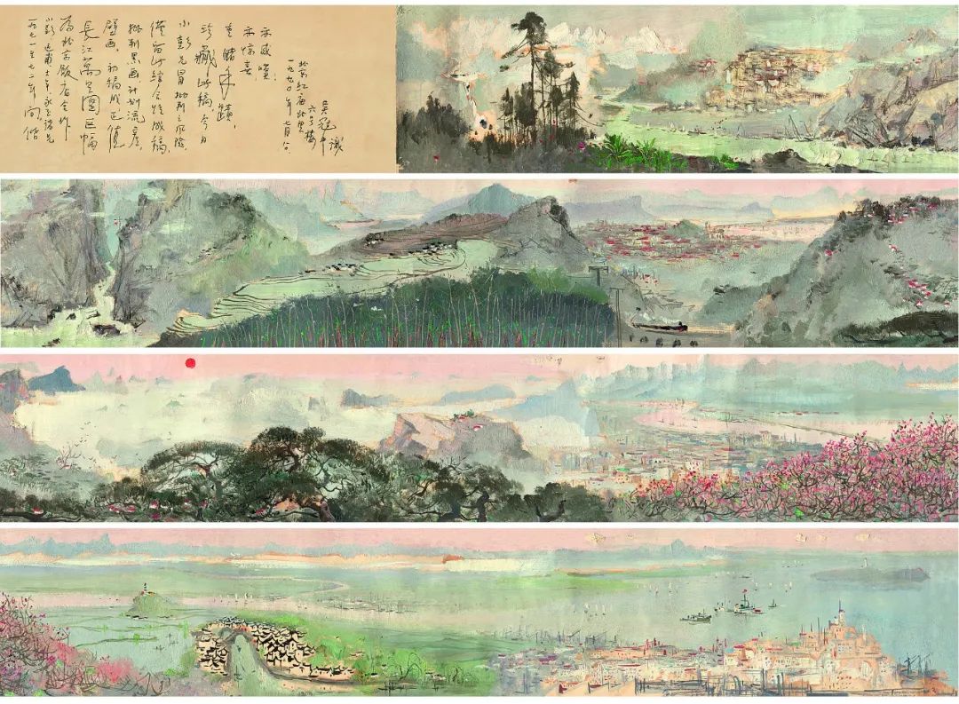 吴冠中,长江万里图,纸本油画,22.5×509cm,1973-1974年