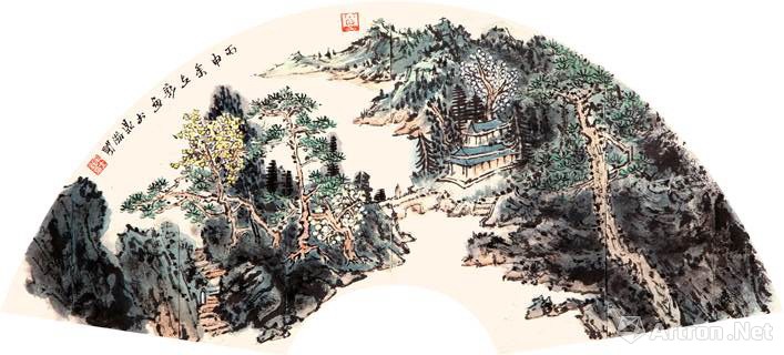 名家经典:余立新的扇面山水画