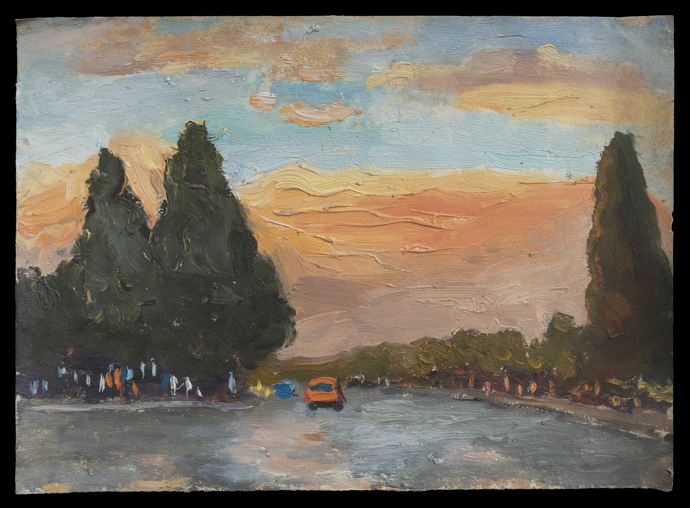 香山路_ the fragrant hill road,纸本油画