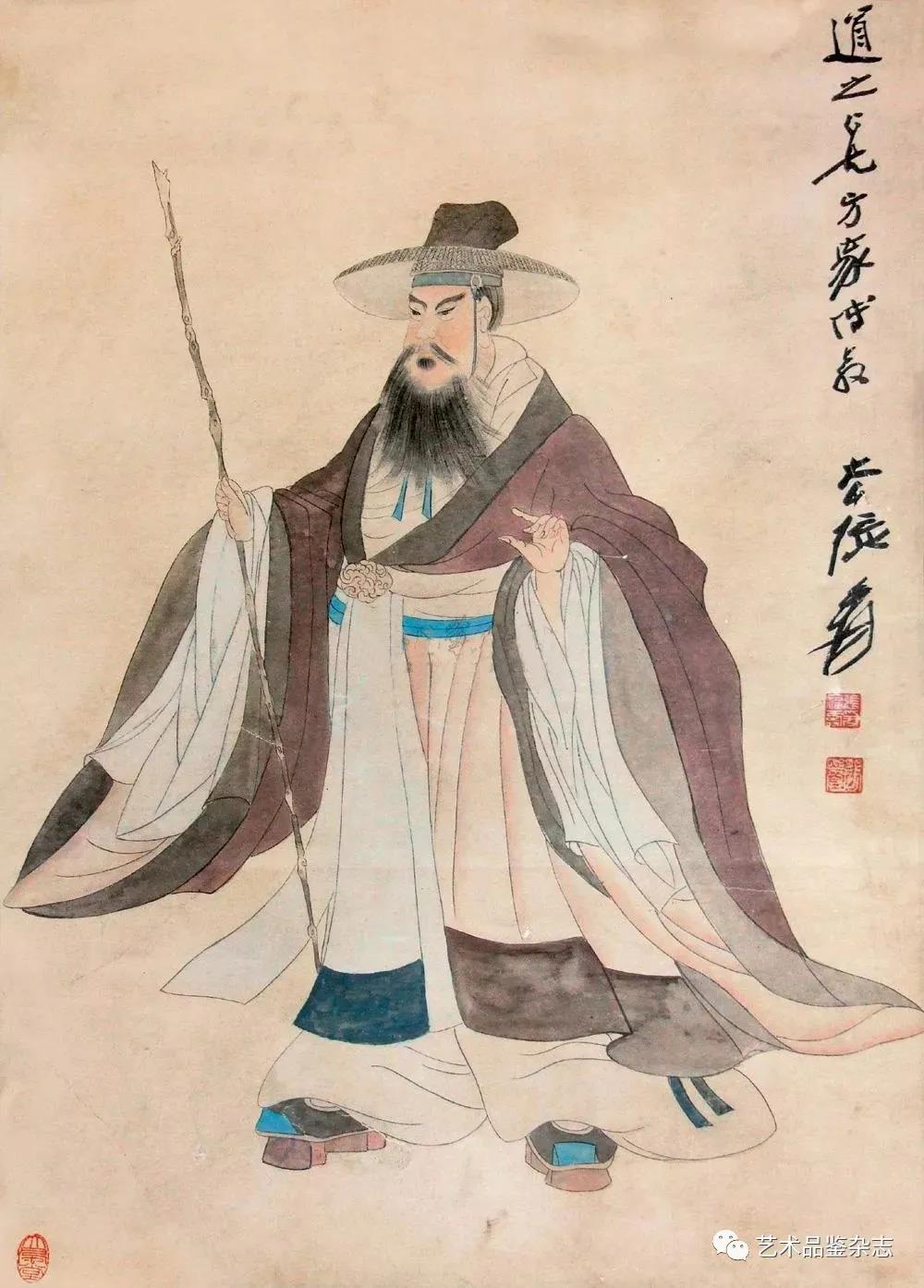 张大千《苏东坡像 镜心 设色纸本 80×56cm