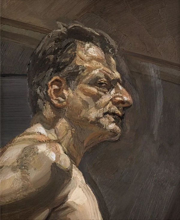 卢西安·弗洛伊德《self portrait》,布面油画,30.5×25.4cm,1982年