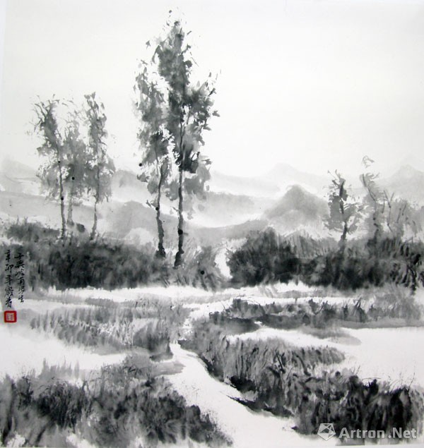 插图3 《故乡的小路》 30×30cm,纸本 2015