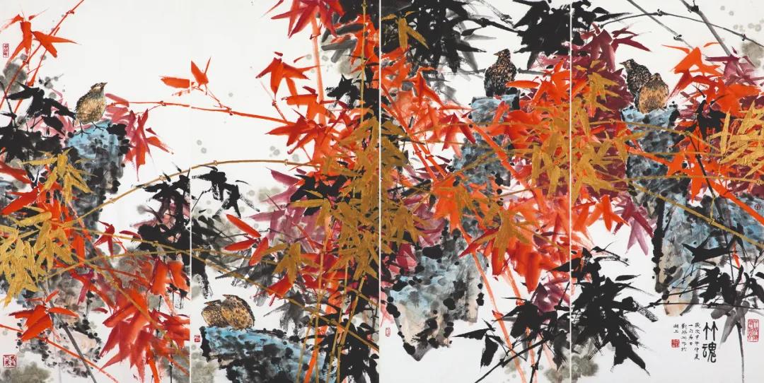 《竹魂》  刘鸿洲 137×276cm 2014年 国画