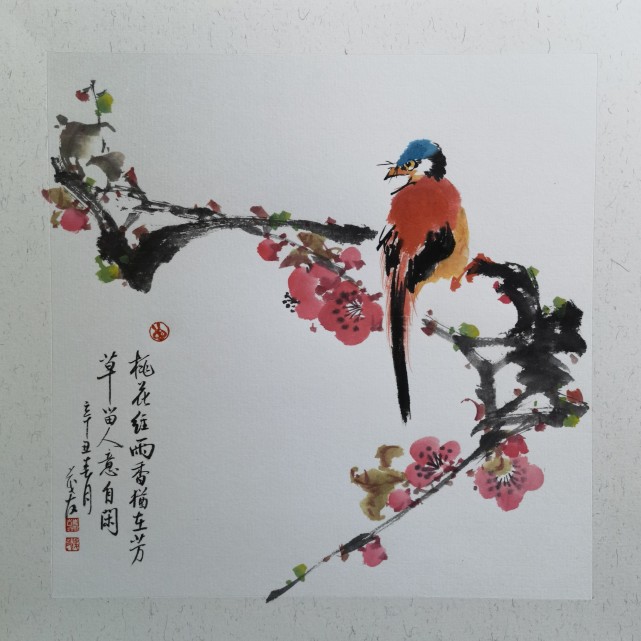 清风胜麝檀蔡茂友辛丑年水墨花鸟画作品欣赏