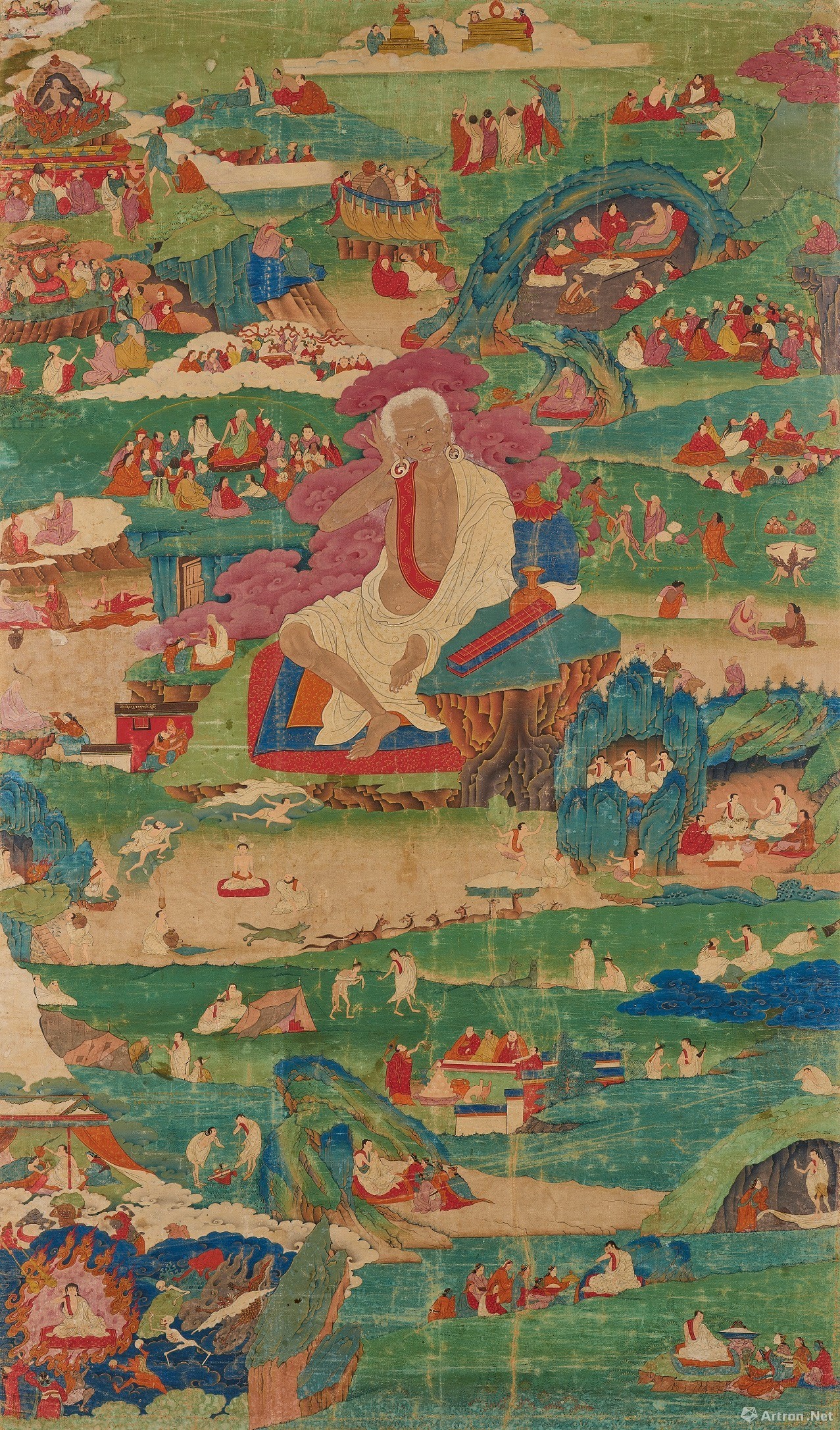 邦瀚斯诚虔韵映拍卖呈献西藏著名瑜伽士之密勒日巴传记唐卡