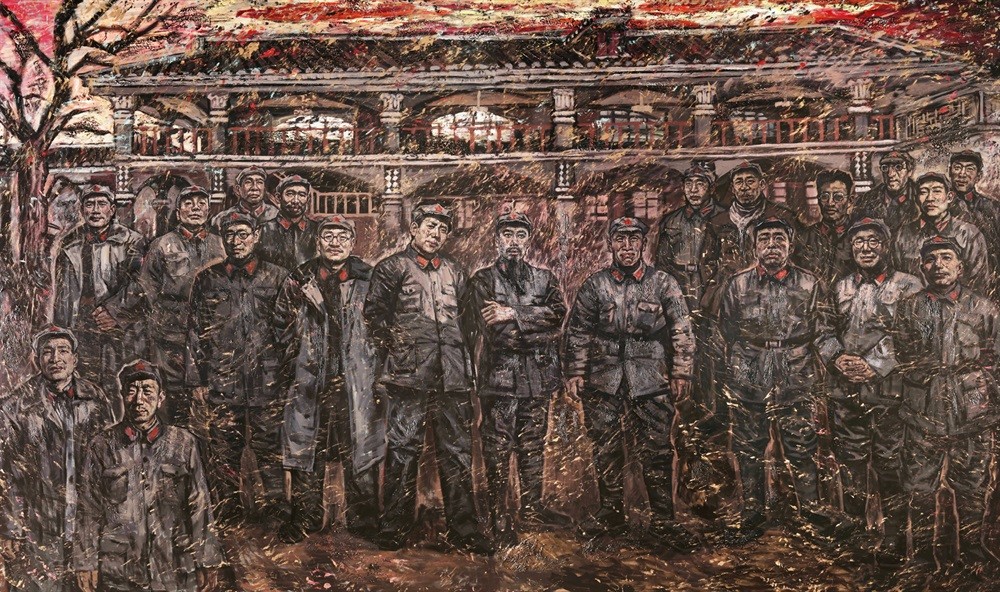 崔晓晓 《遵义会议》 布面油画 400cmx240cm