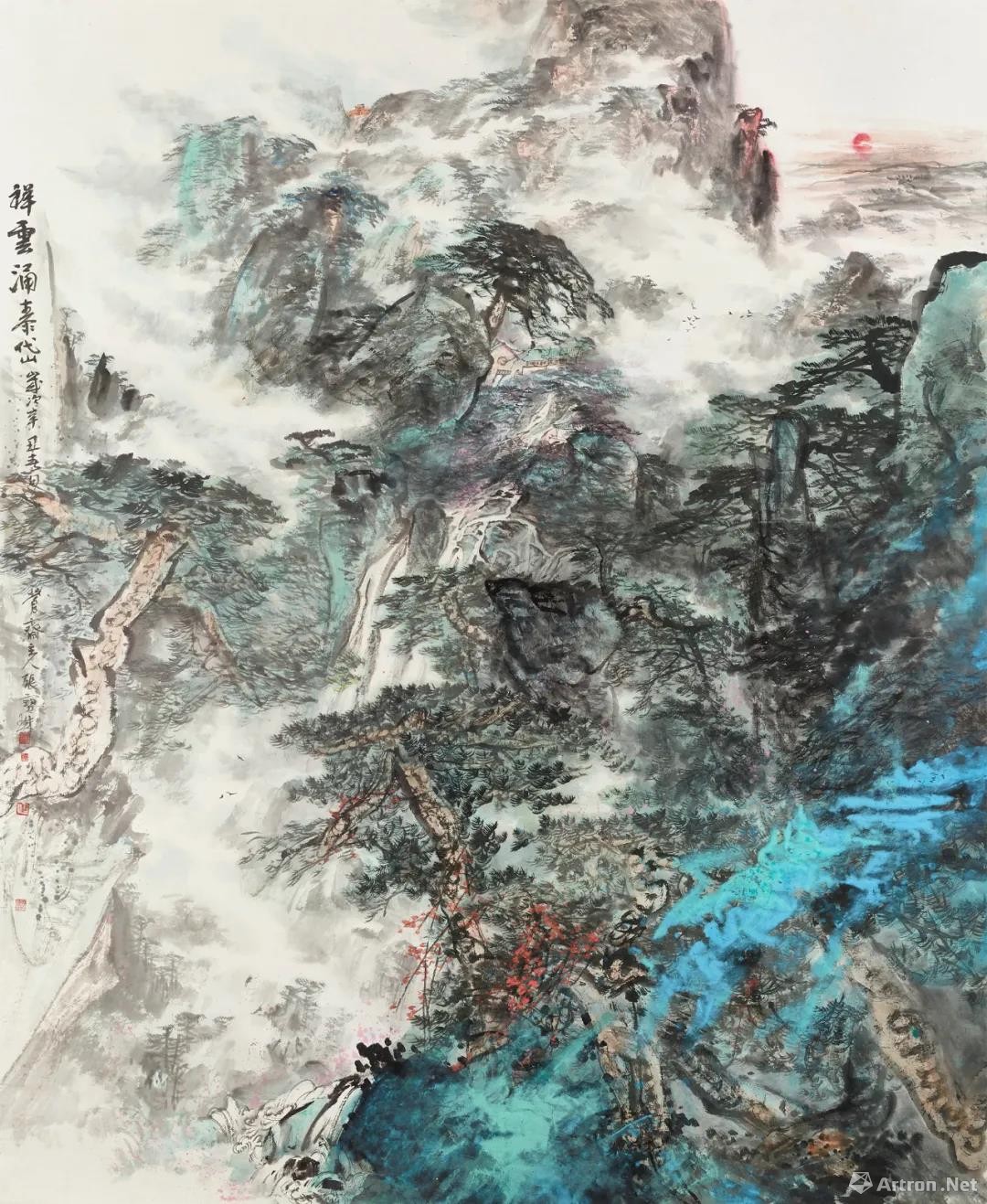 张宝珠 祥云涌泰岱 240cm×200cm 2021年