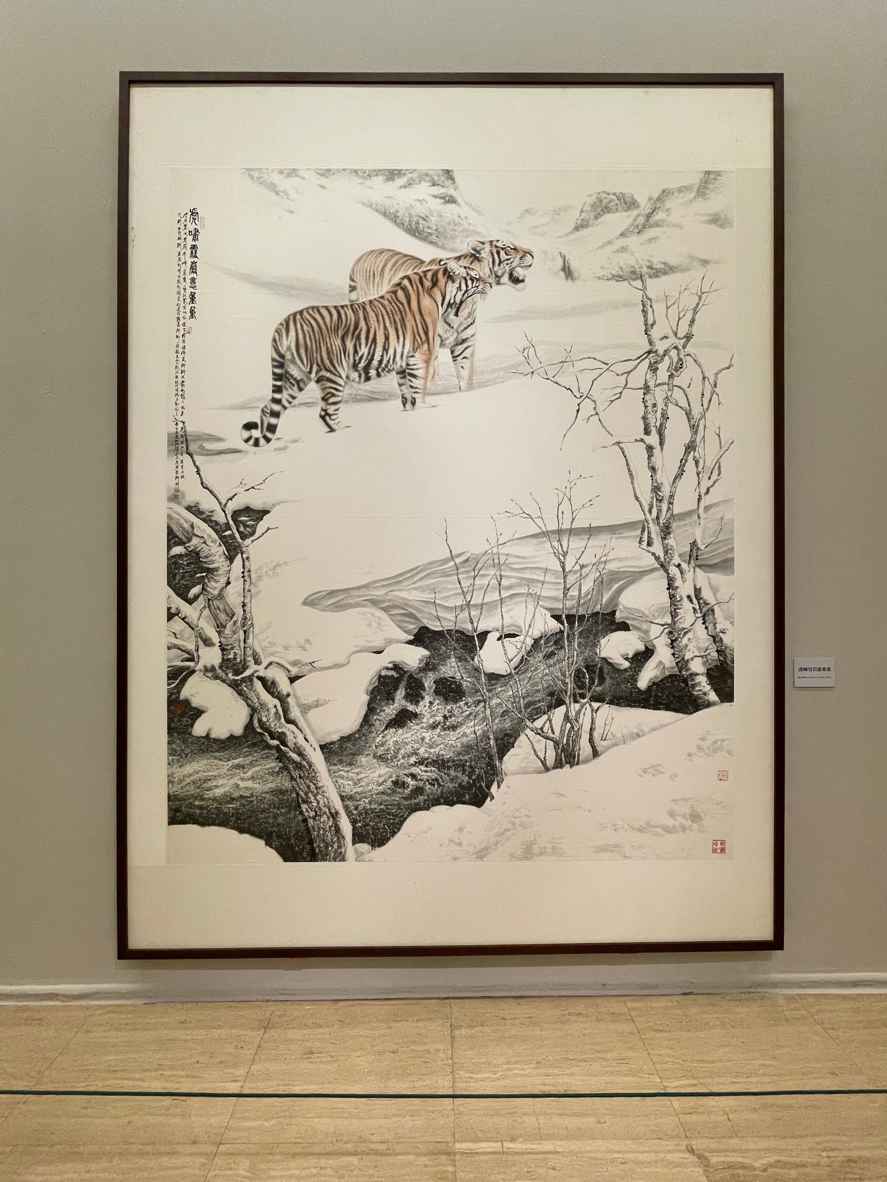 现场视频慷慨啸歌孟祥顺画虎艺术展亮相中国美术馆