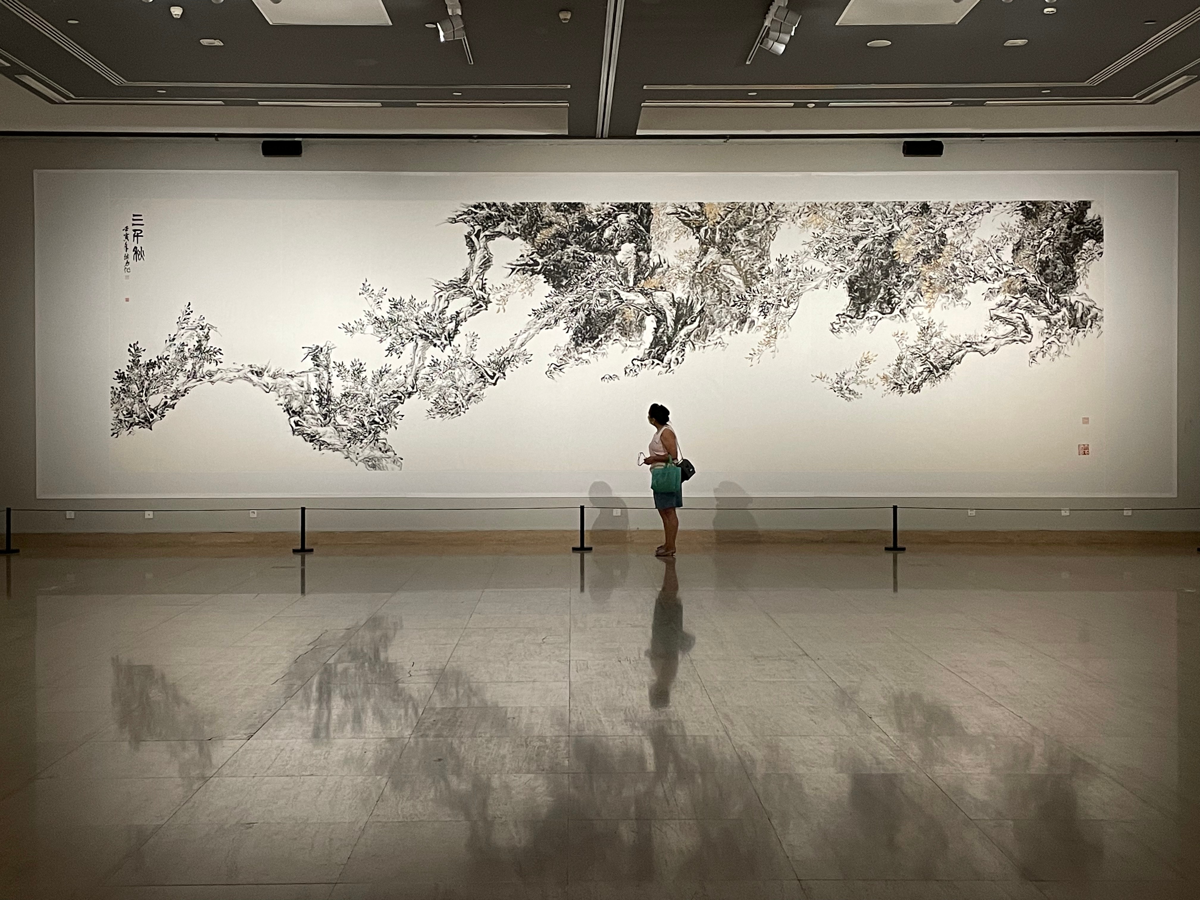 现场刘海勇天下有风中国画作品展在中国美术馆开幕