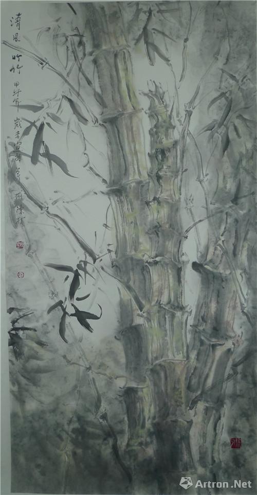 《清风吟竹》  陈林 136×68cm 2014年