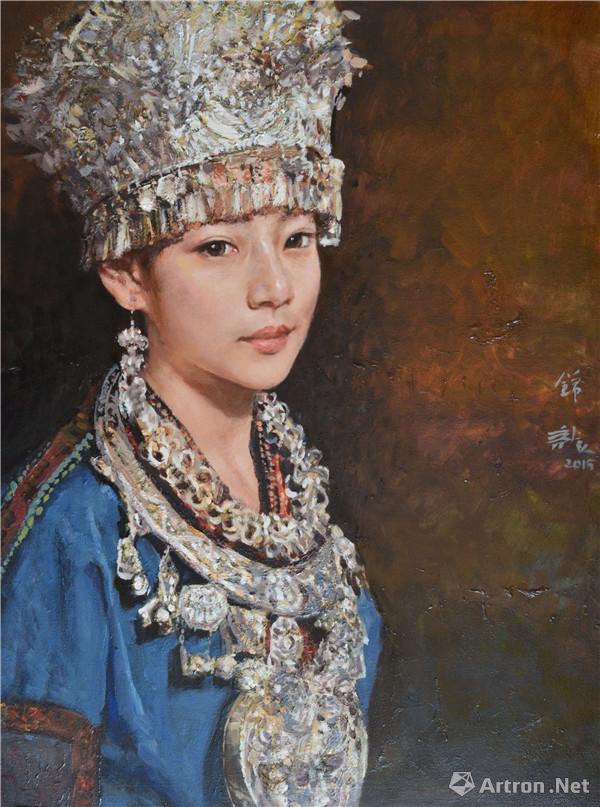 《苗族少女》  张锦龙 60x80cm