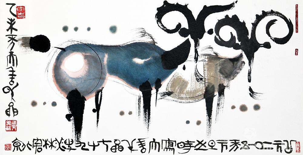 《羊》  韩美林 128x68cm 2010年 宣纸