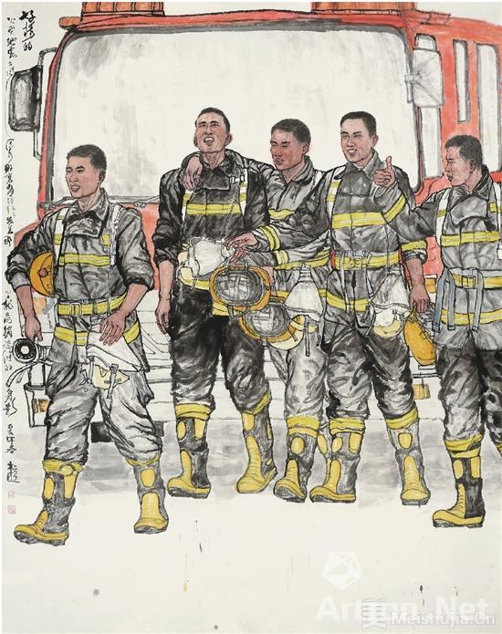 《消防队员》  谢松明 254×201cm