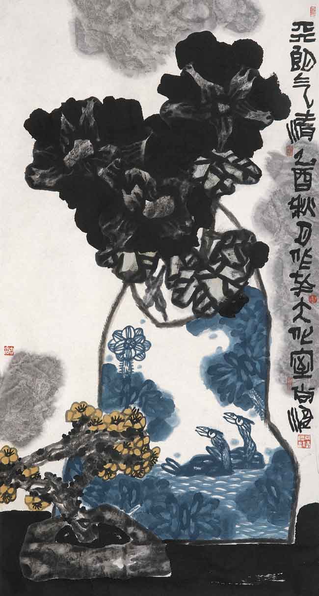 尚涛《天朗气清 178.3×96.5cm 纸本设色