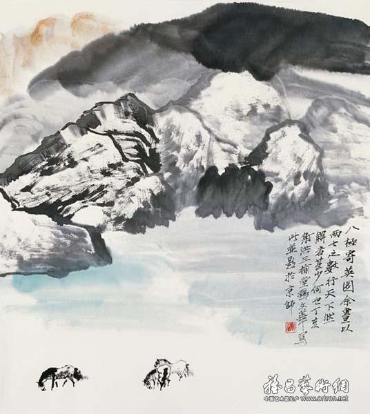 邓文华《八极寄英图 68x68cm 2007