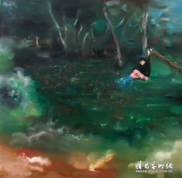 邓彬《悲伤的梦》 布面油画 150×150cm 2008