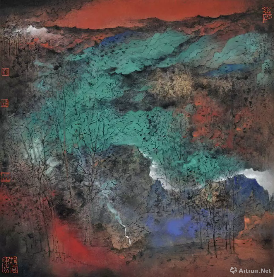 石纲《家乡山水永吉祥系列之六 33cm×33cm