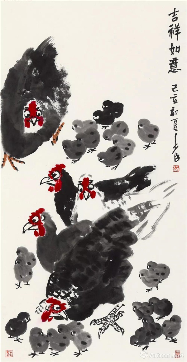 刑少臣《吉祥如意》136cm×68cm 2019年