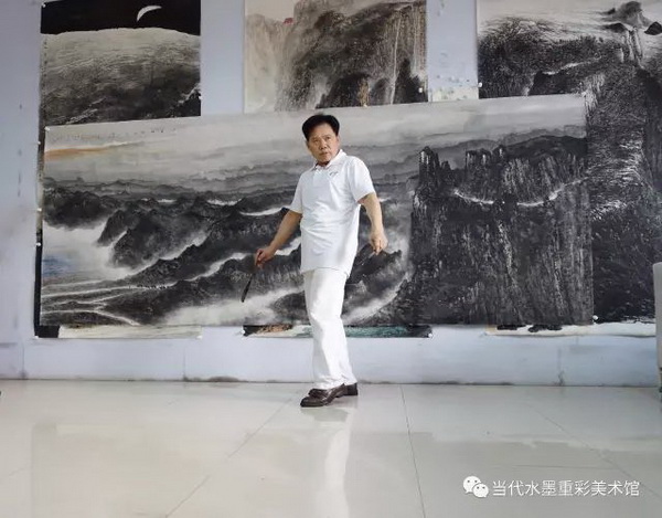 中国画收藏馆推荐(六)当代中国山水画大家林永松作品(峡谷铃声出苍山)