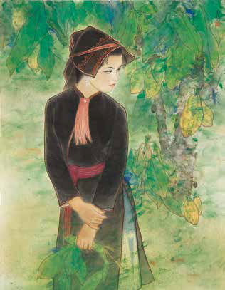 王玉珏 苗族姑娘 82cm×63cm 绢本设色 1983 年