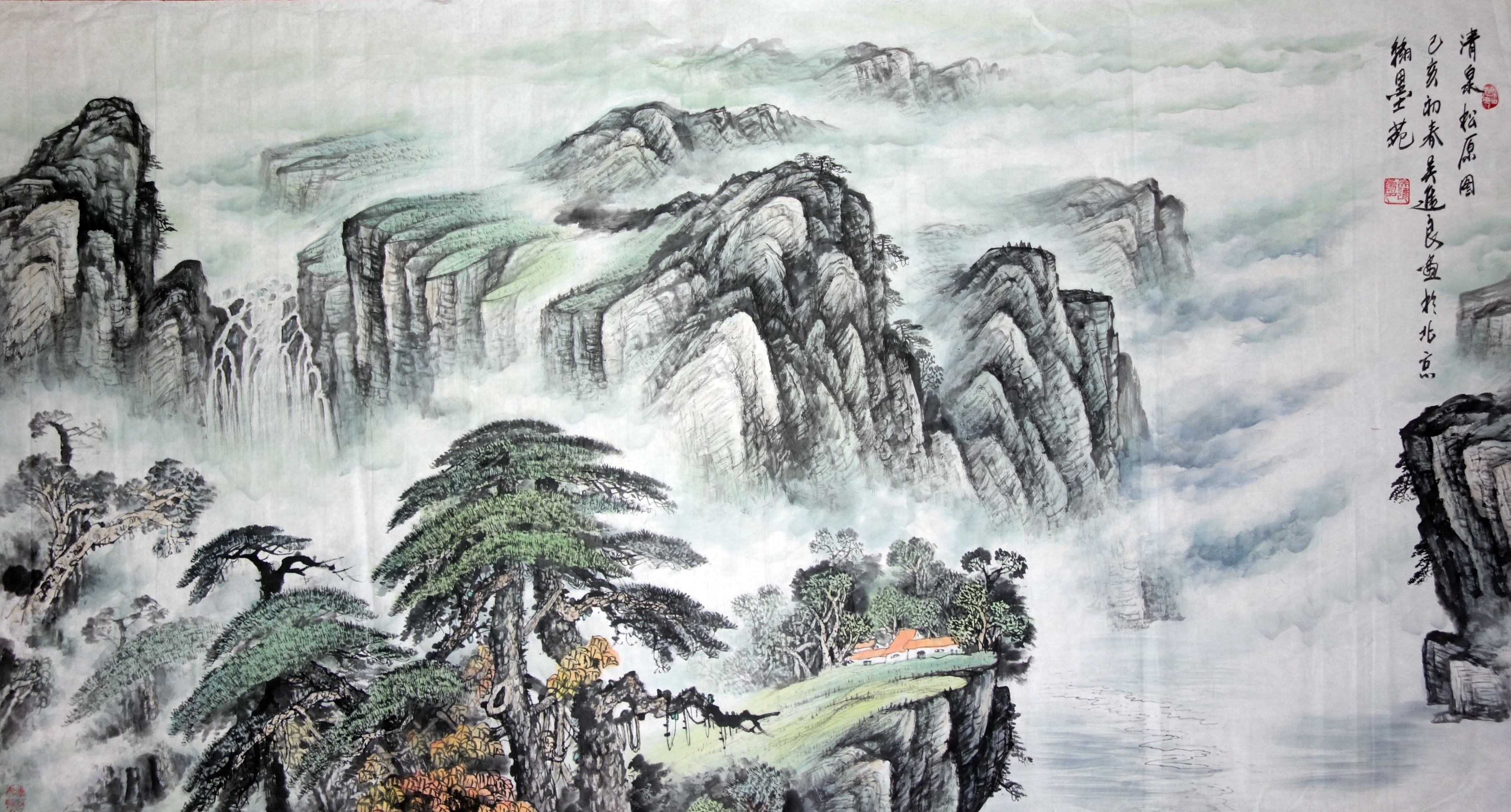 著名画家吴进良百年荣光 百幅巨制(第十二集) 《清泉松原图》