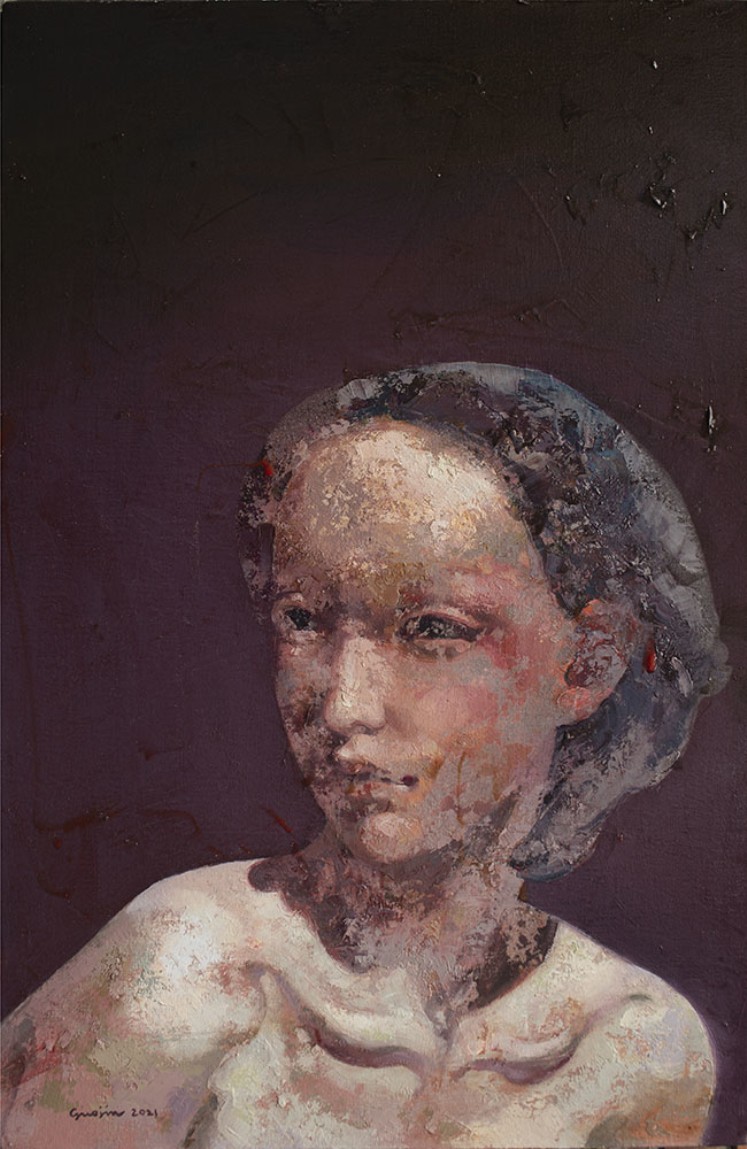 郭晋 关于审美人偶no.2 布上油画 100x65cm 2021年