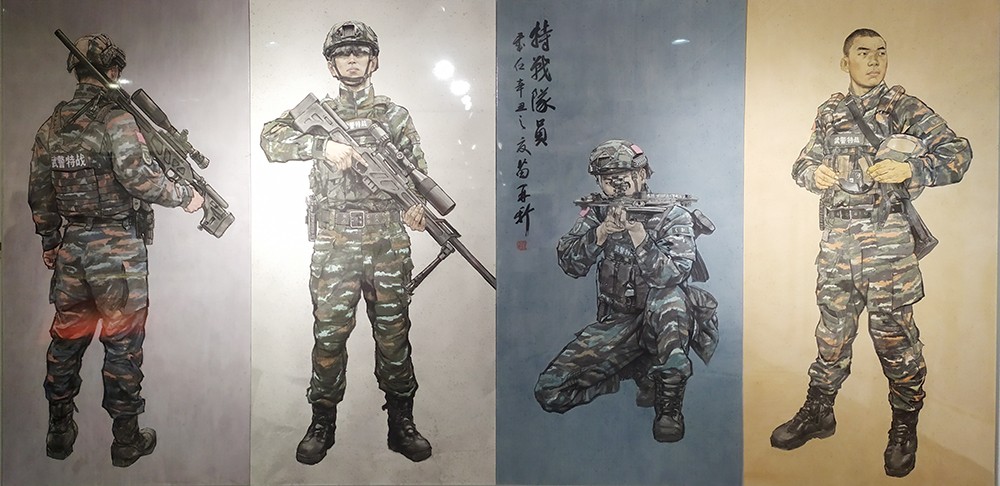 中国武警油画作品图片