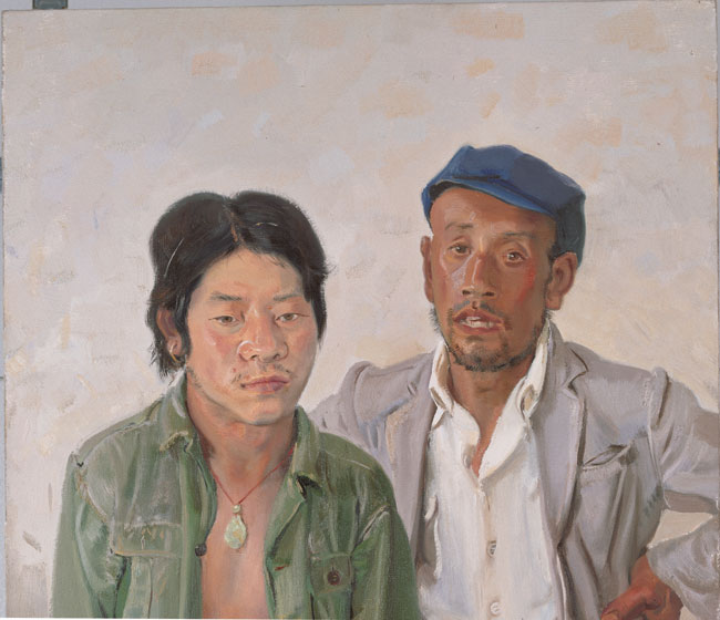 忻东旺　《打工》　160x80cm 2004年 　布面油画 局部图