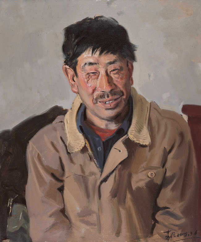 忻东旺　《笑脸》60cmx50cm 2005年 布面油画