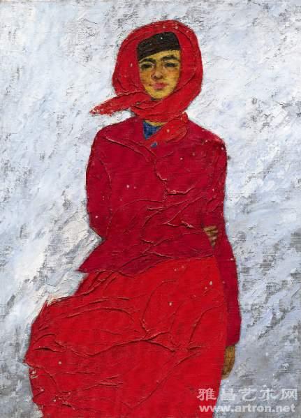詹建俊《飞雪》100×72cm　1988年　布画油画