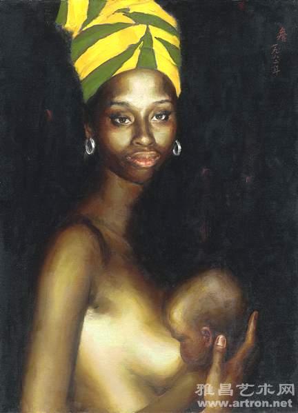 詹建俊《母亲》77×56.5cm　1982年　布画油画