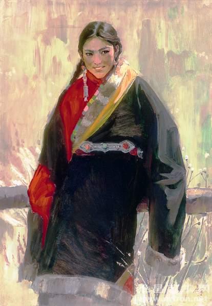 詹建俊《小泽波》77.5×53.5cm　1977年　纸本油画