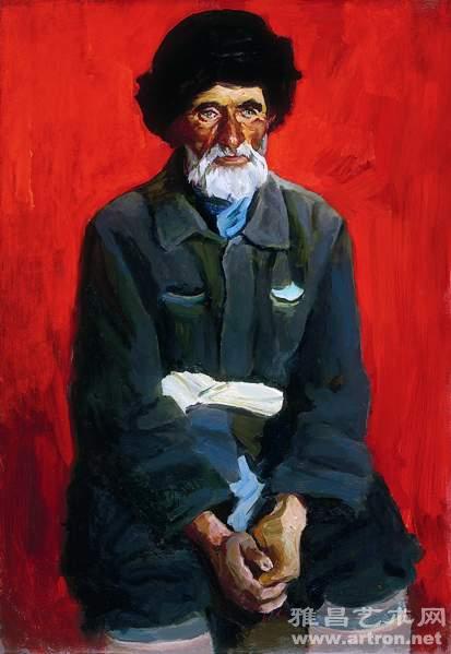 詹建俊《塔吉克老山民》78.5×54.8cm　1981年　纸本油画