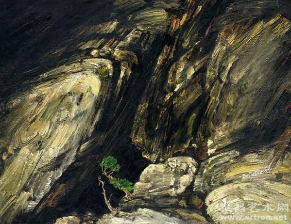 詹建俊《岩》99×130cm　1984年　布画油画