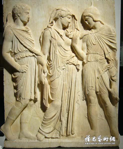 赫耳墨斯、俄耳甫斯与欧律狄刻浮雕