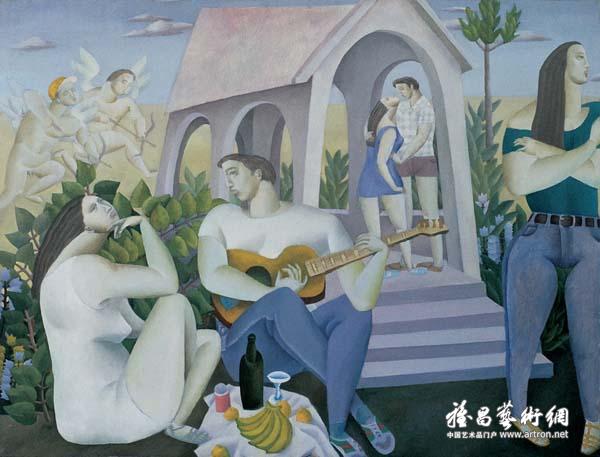 李邦耀《没有琅琊草的协奏》 布面油画 100×130cm 1986年