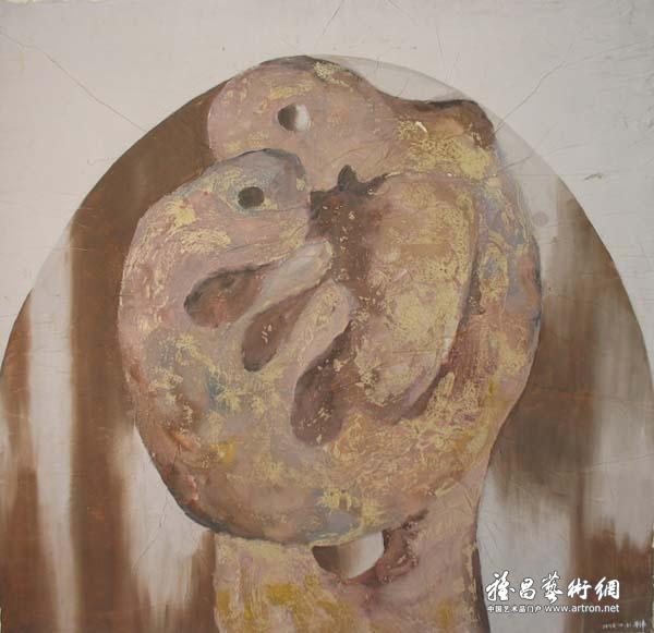 冯学伟《母与子》 综合材料 740×790cm